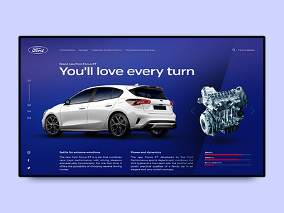 Ford Focus ST automotive design ford layout poland ui ux website