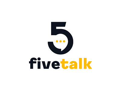 Combination Logo Design | FiveTalk communication conceptual logo design five five talk graphic design illustration logo minimal logo design number logo podcast logo talk
