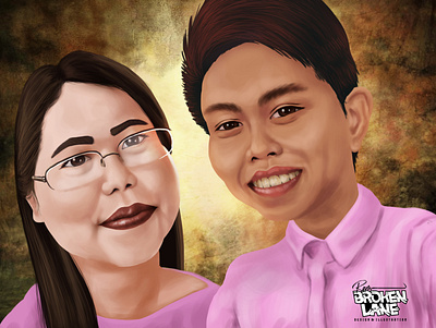 ME AND MY PRINCESS bubblehead caricature digital painting digitalart illustration