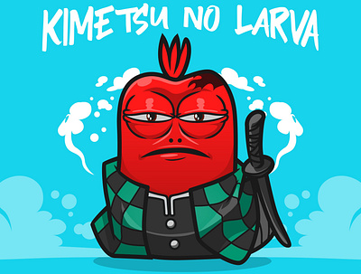 KIMETSU NO LARVA illustration tshirt art vector illustration vectorart