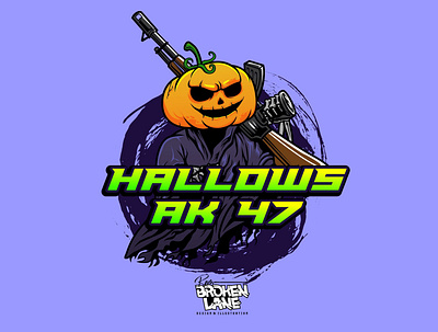 HALLOWS AK 47 digitalart illustration logo mascot character tshirtdesign vectorart