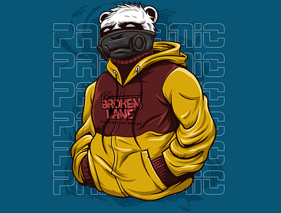 pandamic digital painting digitalart illustration mascot character tshirtdesign vectorart