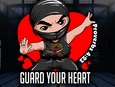 GUARD YOUR HEART LIKE A NINJA design illustration vector vectorart