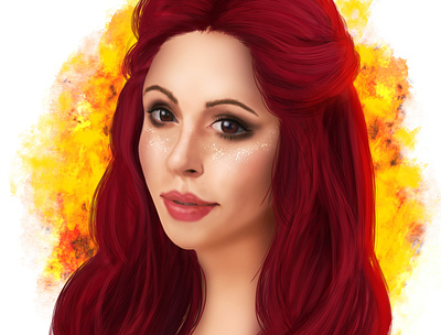 Red digital painting digitalart digitalportrait illustration