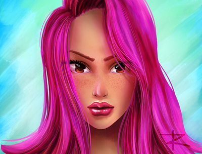 Cherry Blosom digital painting digitalart digitalportrait illustration