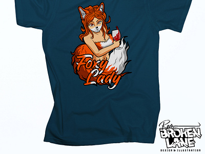 FOXY LADY digitalart illustration tshirtdesign vectorart