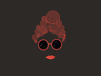 Lady with the Glasses branding contrasting dark theme design faces flat glasses graphic design logo design space vector vector art