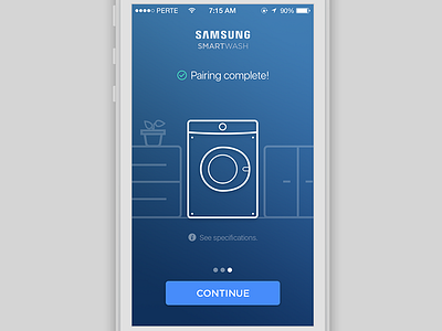 Samsung SmartWash app clean gradient interface ios iphone minimal mobile samsung smart ui ux