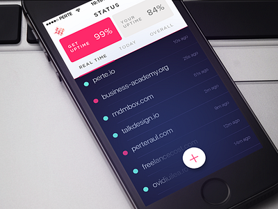 Content screen activity clean colored dark dashboard graph iphone lights red stat tracking ui