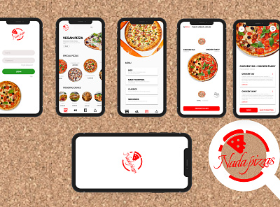 Nada Pizzas branding delivery design figma illustration logo pizza ui uiux ux uxui vector