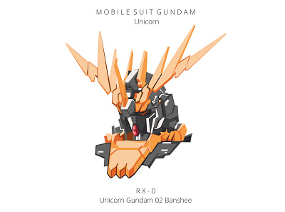 Gundam Unicorn Banshee Mascot Vector anime graphicdesign gundam gunpla illustration mecha robot sc fi space