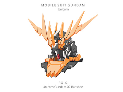 Gundam Unicorn Banshee Mascot Vector