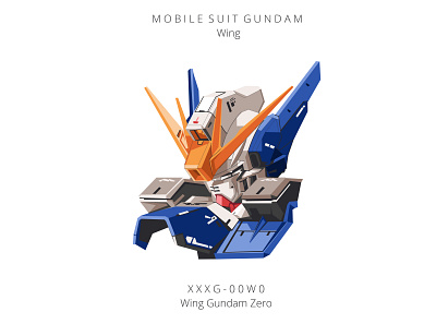 Gundam Wing Zero Mascot Vector anime battle cartoon game graphic design gundam gunpla illustration logo mecha robot sc fi space