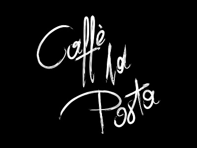 Caffè la Posta brush lettering logo minimum