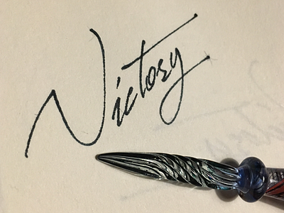 Victory calligraphy glasspen handwriting lettering