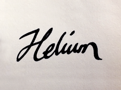 Helium art brush calligraphy chemistry element handwriting helium mark