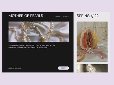 pearls' jewelry store concept branding concept e commercial jewelry main page shop store ui