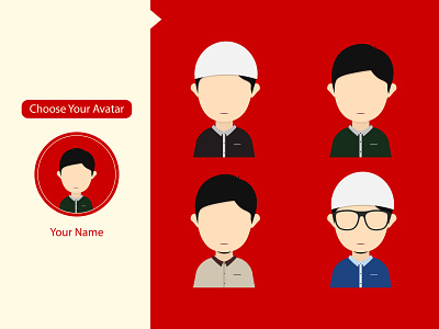 Collection of Vector Avatars Indonesian Muslim Men 2 adobe illustrator design flat flatdesign icon illustration male character symbol vector