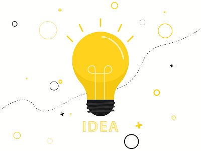 Idea Bulb Light adobe illustrator branding bulb flat flatdesign icon illustration light lightbulb symbol vector