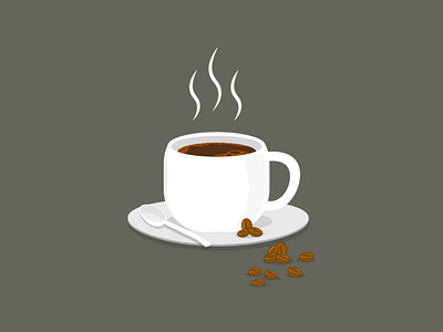 Coffee with Coffee Beans adobe illustrator design flat illustration vector