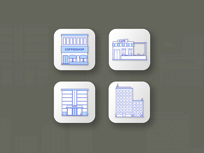 Public Building Icons adobe illustrator branding build building design flat flatdesign icon icons illustration logo ui ux vector