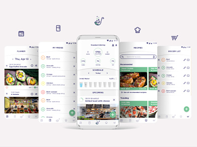 Cheflja — The Food Assistant app design icon minimal ui ux web website