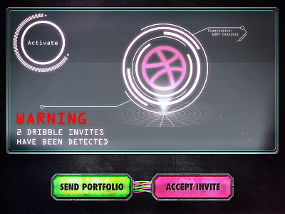 Warning! Dribbble Invites Detected dribbble invite gui invite invites sci fi ui user interface