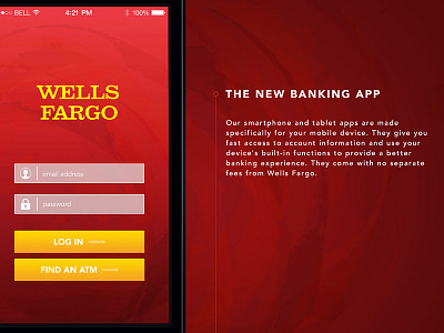 Wells Fargo iPhone App bank app banking finance iphone iphone app ui ui design wells fargo