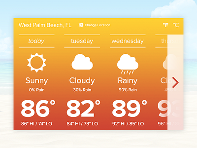 UI Element Challenge -- Day 010 Weather Widget app daily daily challenge ui ui design weather weather app weather widget