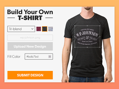 UI Element Challenge -- Day 015 Tshirt Maker by James Lucia on Dribbble