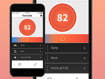 UI Element Challenge -- Day 020 Thermostat daily daily challenge mobile mobile app smart home thermostat thermostat app ui ui design