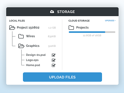 UI Element Challenge -- Day 037 File Storage app cloud cloud storage daily daily challenge file storage files folder storage folders ui ui design
