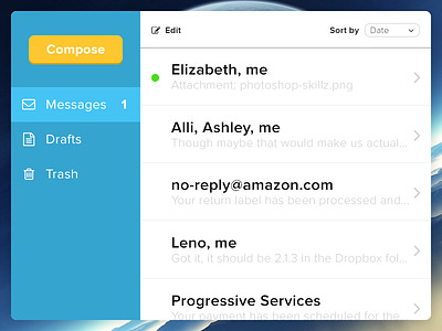 UI Element Challenge -- Day 038 Email Client daily daily challenge desktop desktop app email email client ui ui design