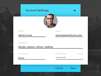 UI Element Challenge -- Day 073 Account Settings account daily challenge edit profile settings ui ui design user