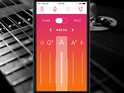 UI Element Challenge -- Day 087 Guitar Tuner app daily challenge guitar mobile music tuner ui ui design