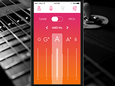 UI Element Challenge -- Day 087 Guitar Tuner