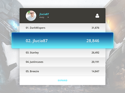 UI Element Challenge -- Day 088 Leaderboard daily challenge game leaderboard ui ui design video game