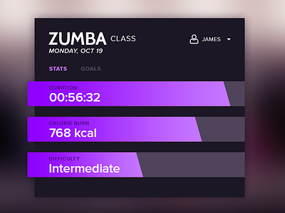 UI Element Challenge -- Day 089 Zumba Activity activity class daily challenge exercise tracker ui ui design