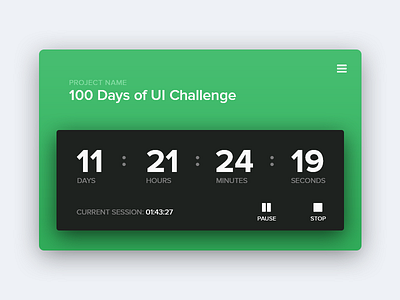UI Element Challenge -- Day 095 Time Tracker daily challenge time time tracker tracker ui ui design