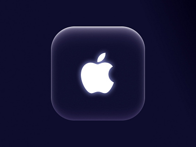 Neon Glass Apple Icon branding glass halo lab icon logo neon sign trend