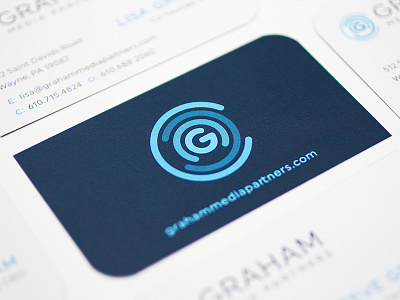 Graham Media Partners Business Card die cut rounded edges small business startup tech