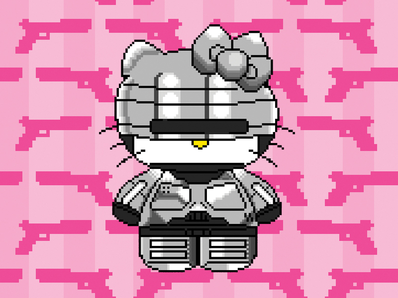 Hello kitty minecraft. Робо Хэллоу Китти. Хэллоу Китти пиксель арт. Пиксельная Китти Хеллоу Китти. Хелло Китти Rule 34.