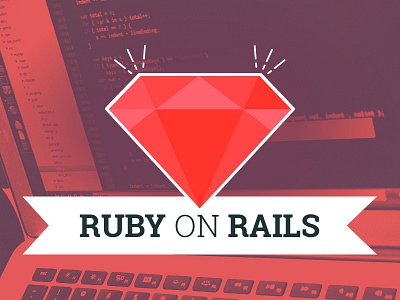 Gem code flat polygonal rails red ror ruby shiny vector