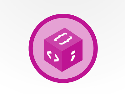 Basixx badge clean development flat icon javascript js learn programming violet