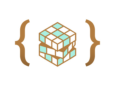 Rubikcubism cube gold illustration isometric rubik