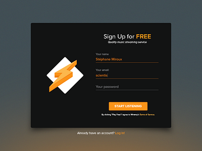 Sign Up Winamp - Daily UI #001