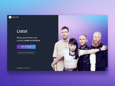 Success screen ⚡️ español music platform stream ui ux web app
