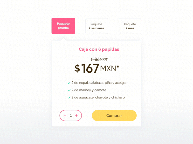 Price Selector 👈 animation checkout clean principle prototype ui