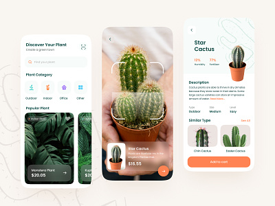 Plants Shop Mobile App app cactus clean design exploration explorations ios mobile mobile app nature plants scanner shop simple ui uidesign uidesigns uiuxdesign uxdesign