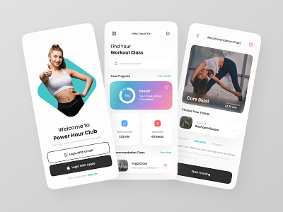 Workout App activity app clean course design exploration fitness gym healthy ios mobile personal trainer simple sport uidesign uidesigns uxdesign weight workout yoga